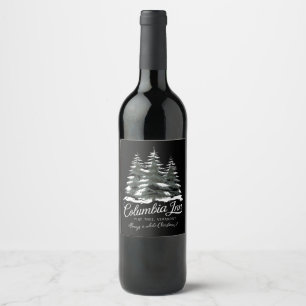 Columbia Inn Pine Tree Vermont A White Christmas Weinetikett