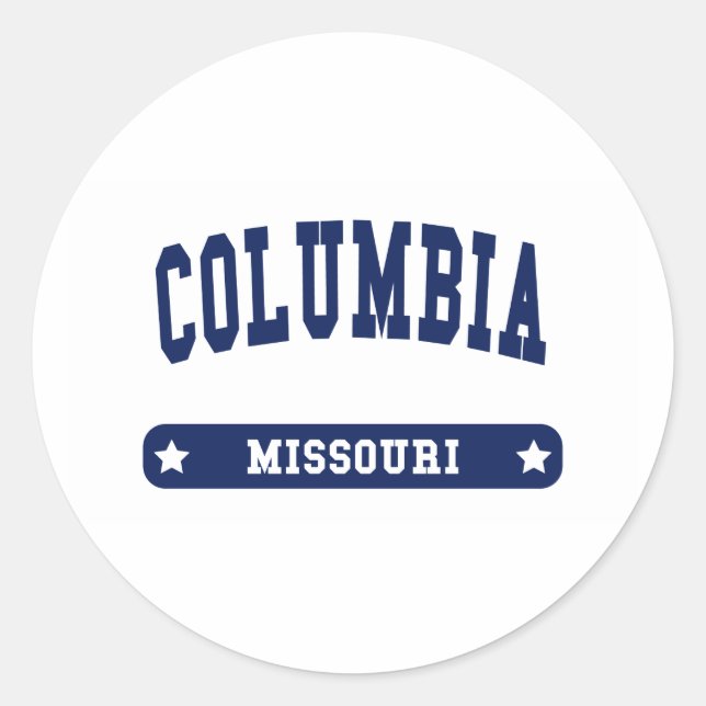 Columbia Missouri Uni Style T T-Shirts Runder Aufkleber (Vorderseite)