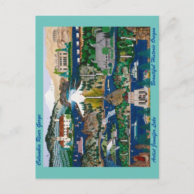 Columbia River Gorge Postkarte (Vorderseite)