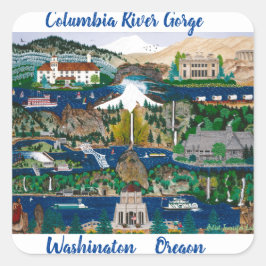 Columbia River Gorge Quadratischer Aufkleber