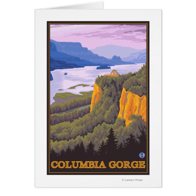 Columbia River Gorge Scene mit Crown Point (Vorne)