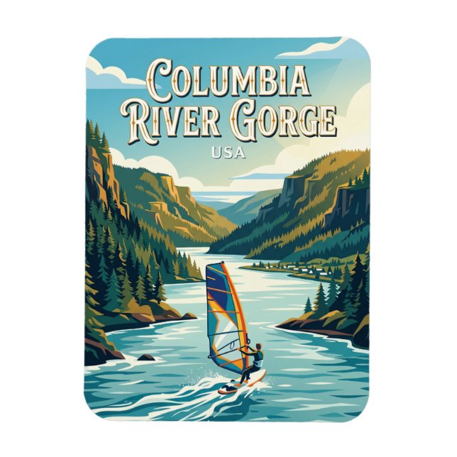 Columbia River Gorge USA Magnet (Vertikal)