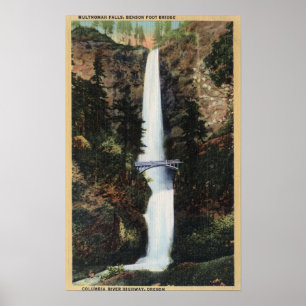 Columbia River, OR - Multnomah Falls und Benson Poster