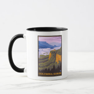 Columbia River Schlucht-Szene mit Kronen-Punkt Tasse