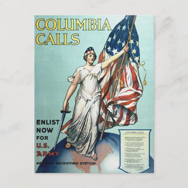 Columbia ruft postkarte (Vorderseite)