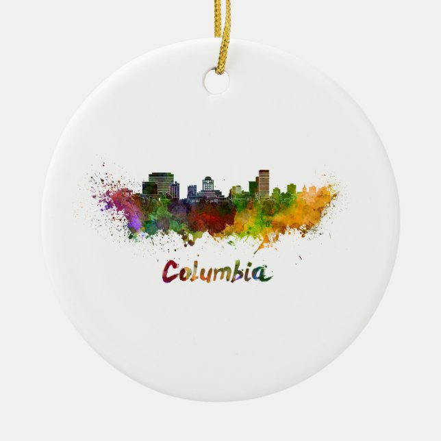 Columbia skyline im Watercolor Keramikornament (Vorne)