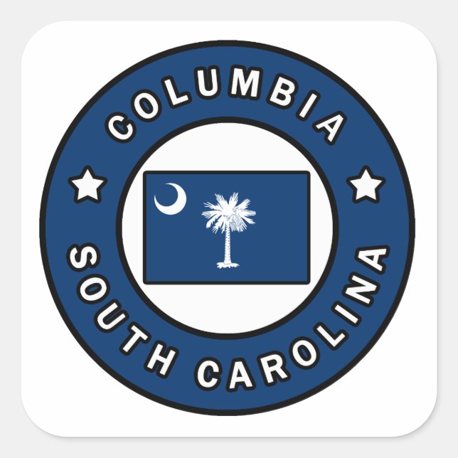Columbia South Carolina Quadratischer Aufkleber (Vorderseite)