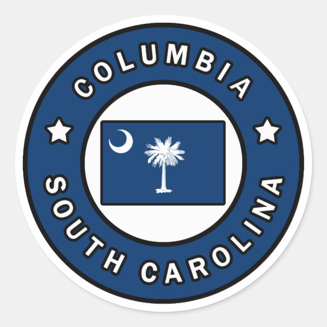 Columbia South Carolina Runder Aufkleber (Vorderseite)