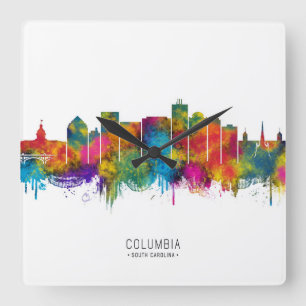 Columbia USA Skyline Quadratische Wanduhr