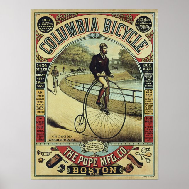 Columbia Vintage Penny Farthing Bicycle Poster (Vorne)