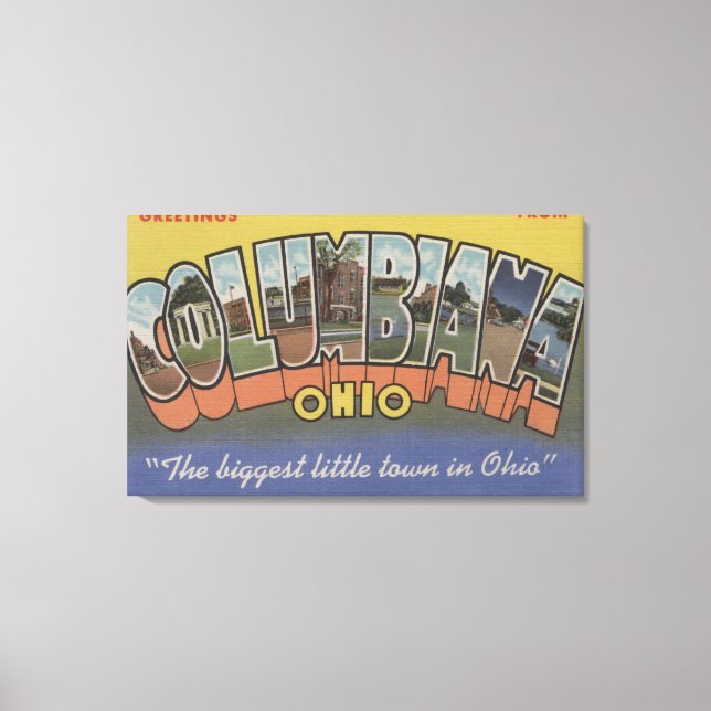 Columbiana, Ohio - Große Briefmarkenszenen Leinwanddruck (Vorderseite)