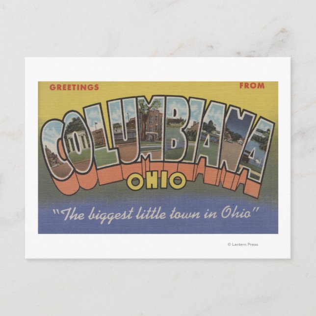 Columbiana, Ohio - Große Briefmarkenszenen Postkarte (Vorderseite)