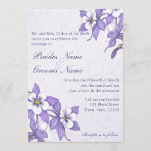Columbine Bouquet 2 invitations de mariage