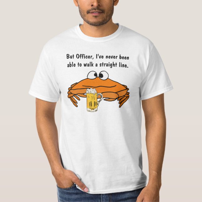 COLUMBIUM lustige Krabben-trinkendes Shirt (Vorderseite)