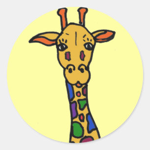 COLUMBIUM-Spaß-Giraffenaufkleber Runder Aufkleber