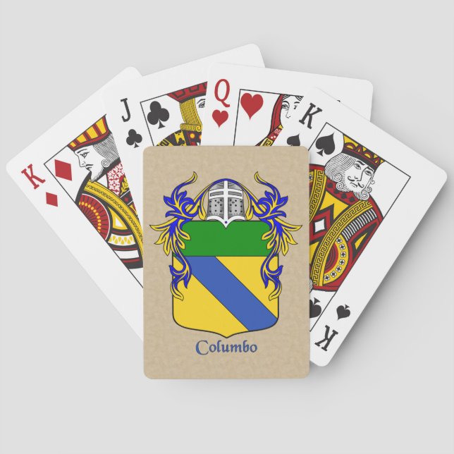 Columbo Heraldischer Schild mit Mantle Spielkarten (Rückseite)