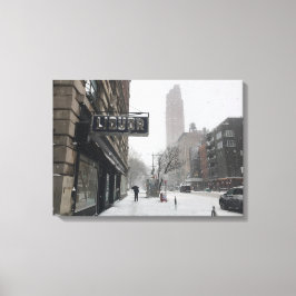Columbus Avenue Liquor Store NYC Snowstorm Winter Leinwanddruck
