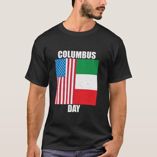 Columbus Day Patriotic American Flag America Disco T-Shirt (Vorderseite)