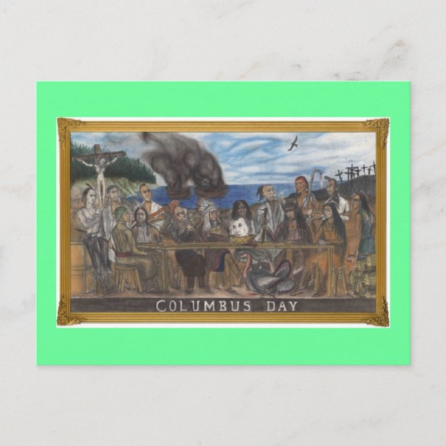 Columbus Day Postkarte (Vorderseite)