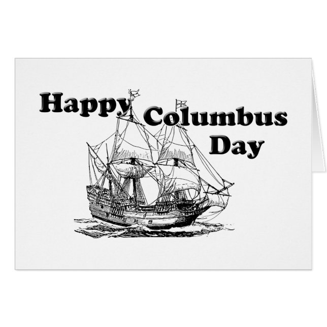 Columbus Day Ship Greeting Card (Vorderseite (Horizontal))