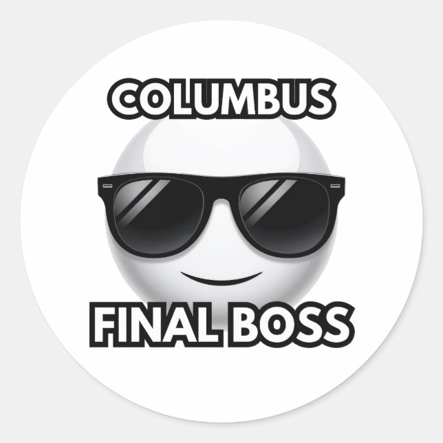 Columbus Endgegner Cool Emoji Aufkleber (Vorderseite)
