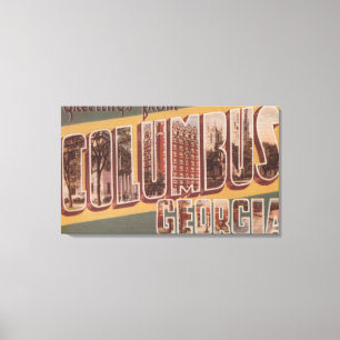 Columbus, Georgia - große Buchstabe-Szenen 2 Leinwanddruck