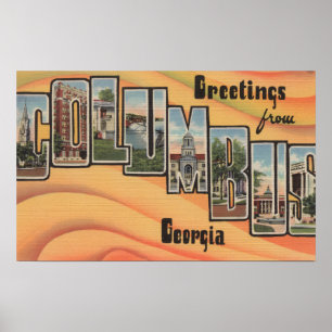Columbus, Georgia - große Buchstabe-Szenen Poster