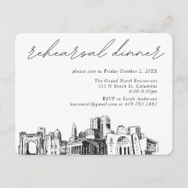 Columbus Hochzeit Elegantes Probe Dinner Begleitkarte