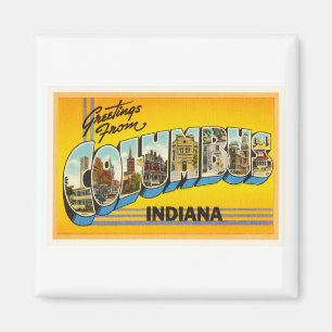 Columbus Indiana in der alten Vintagen Magnet