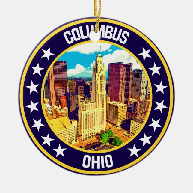 Columbus Keramik Ornament (Vorne)
