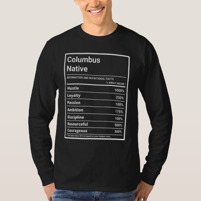 Columbus Native Funny Nutrition Pride T-Shirt (Vorderseite)