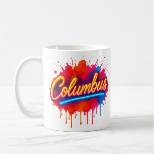 Columbus Neon Street Art Splash Kaffeetasse