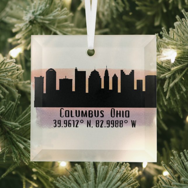 Columbus OH City Skyline Glasdekoration Ornament Aus Glas (Insitu)