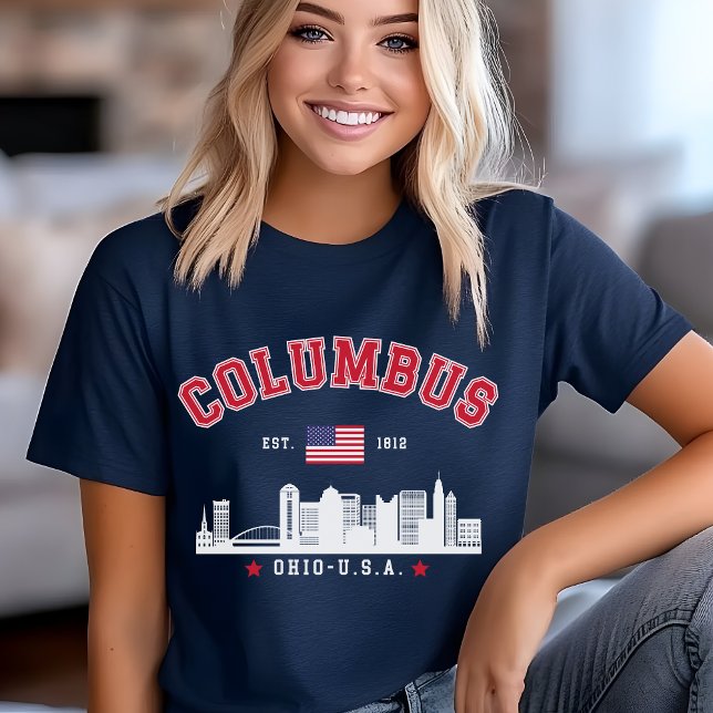 Columbus OH Downtown Silhouette Tri-Blend Shirt (Von Creator hochgeladen)