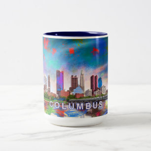 Columbus Ohio Abstrakt Skyline Zweifarbige Tasse