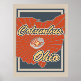 Columbus, Ohio Art Imprimer - Affiche de voyage - 