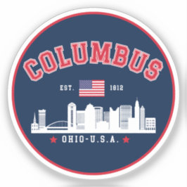 Columbus Ohio Cityscape Design Aufkleber