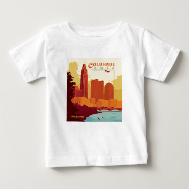 Columbus Ohio | Die Stadt Arch Baby T-shirt (Vorderseite)