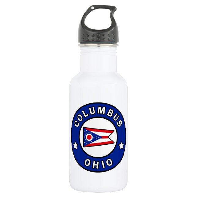 Columbus Ohio Edelstahlflasche (Vorderseite)