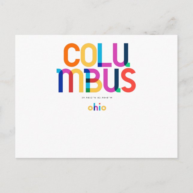 Columbus Ohio Mitte Jahrhundert, Pop Art, Postkarte (Vorderseite)