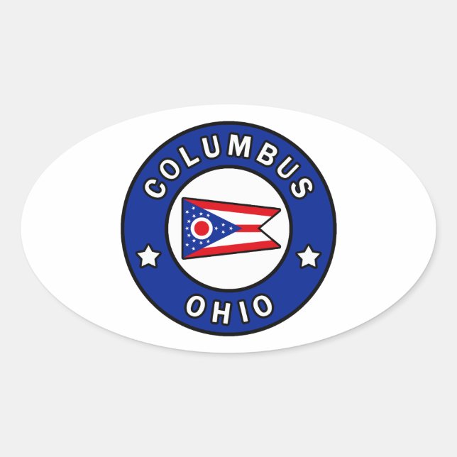 Columbus Ohio Ovaler Aufkleber (Vorderseite)