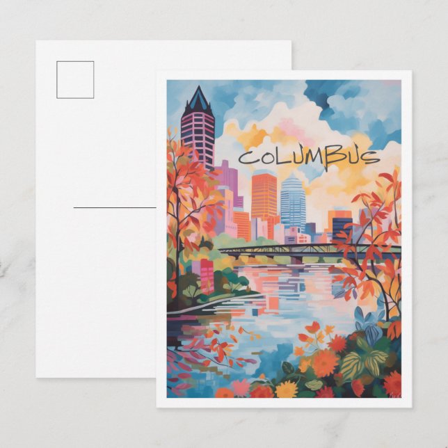 Columbus Ohio Reise Ästhetik Postkarte (Vorne/Hinten)