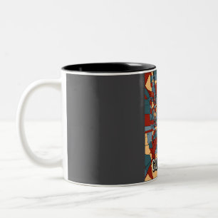 Columbus Ohio Retro Earthtone City Map - farbenfro Zweifarbige Tasse