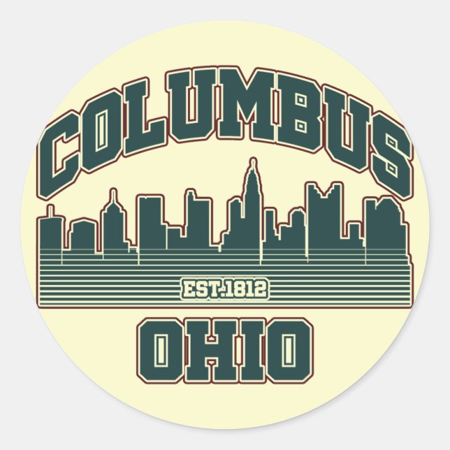 Columbus.Ohio Runder Aufkleber (Vorderseite)