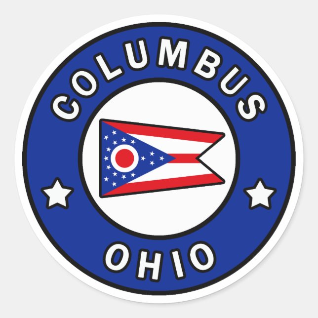 Columbus Ohio Runder Aufkleber (Vorderseite)