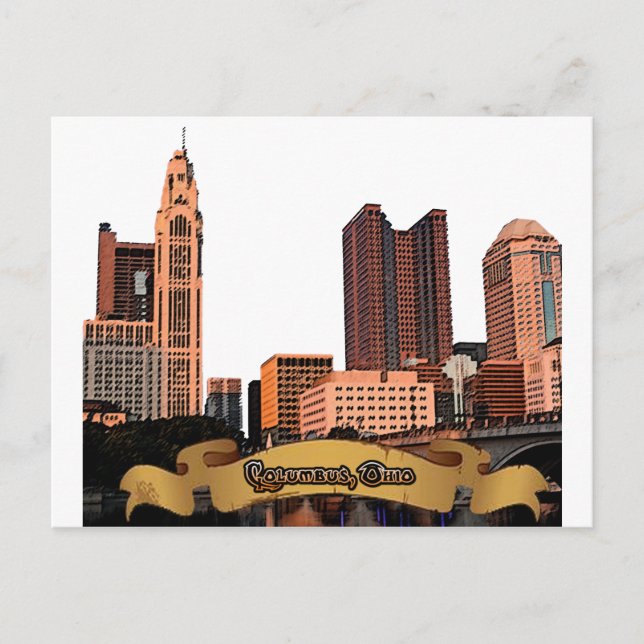 Columbus Ohio Skyline Postkarte (Vorderseite)