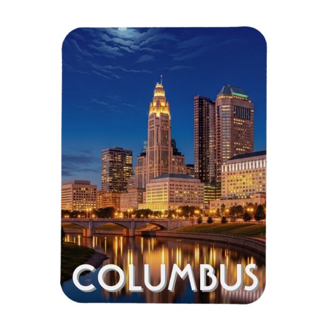 Columbus Ohio Skyline Reise Magnet (Vertikal)