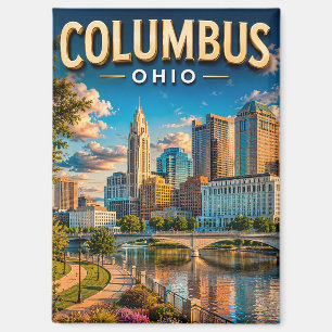 Columbus Ohio Skyline Reise Souvenir Geschenk Magnet