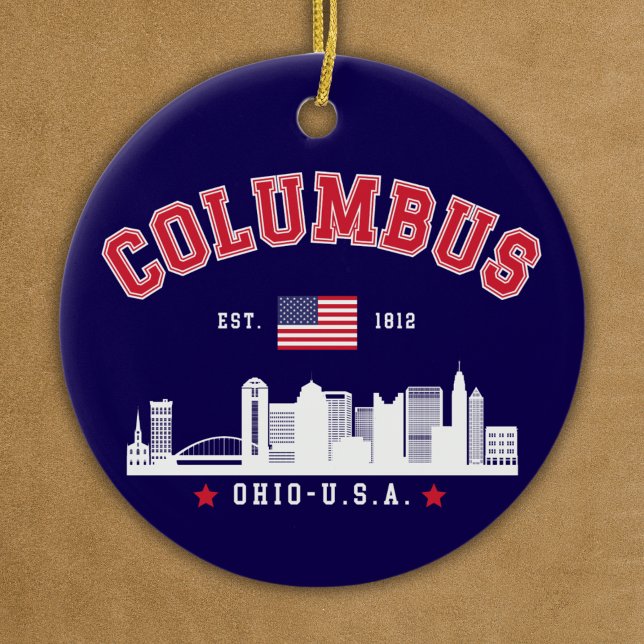 Columbus Ohio Urban Skyline Art Keramik Ornament (Von Creator hochgeladen)