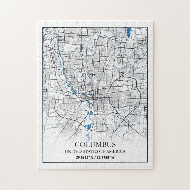 Columbus Ohio USA Travel City Map Poster (Vertikal)